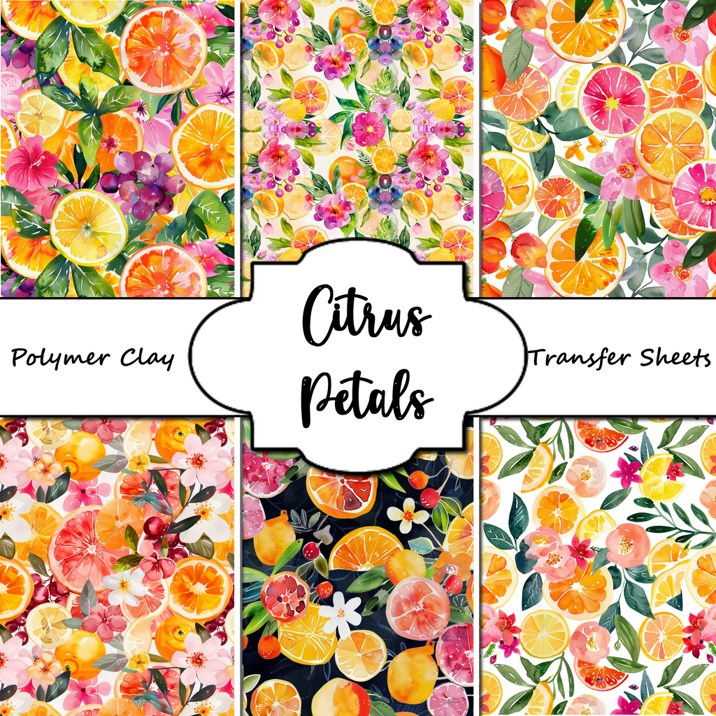 Citrus Petals clay transfer sheet E977
