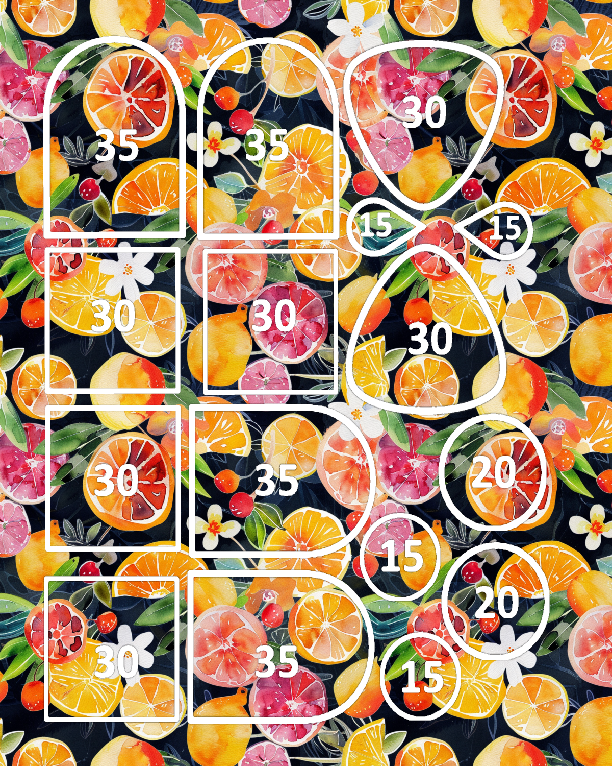 Citrus Petals clay transfer sheet E977