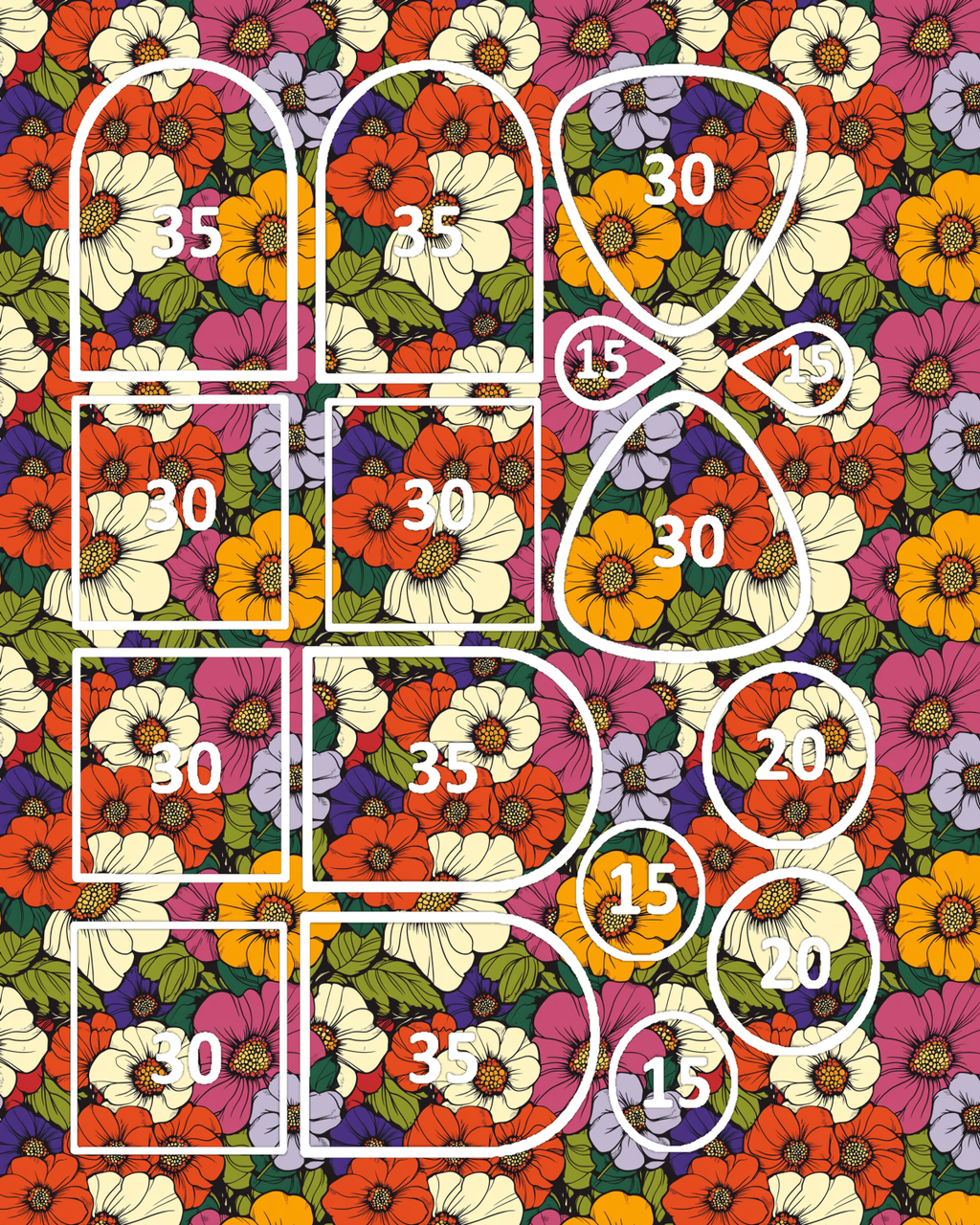TECHNICOLOR BLOOMS clay transfer sheet E979