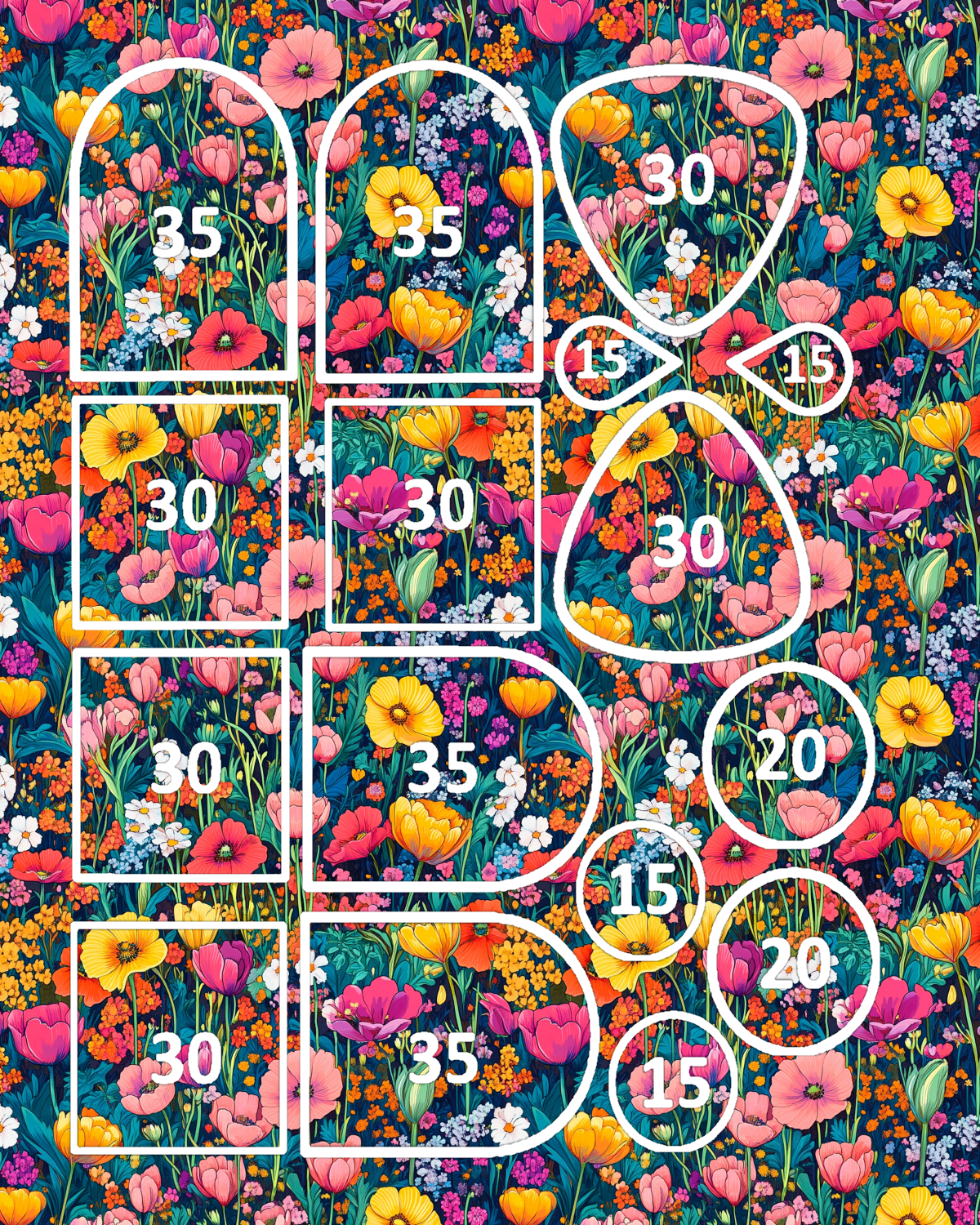 TECHNICOLOR BLOOMS clay transfer sheet E979