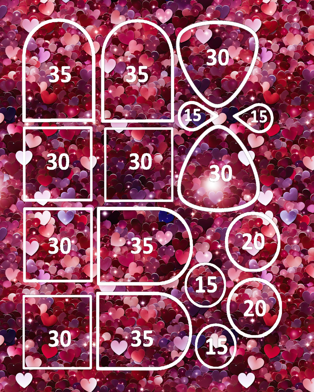 Sweethearts clay transfer sheet E981