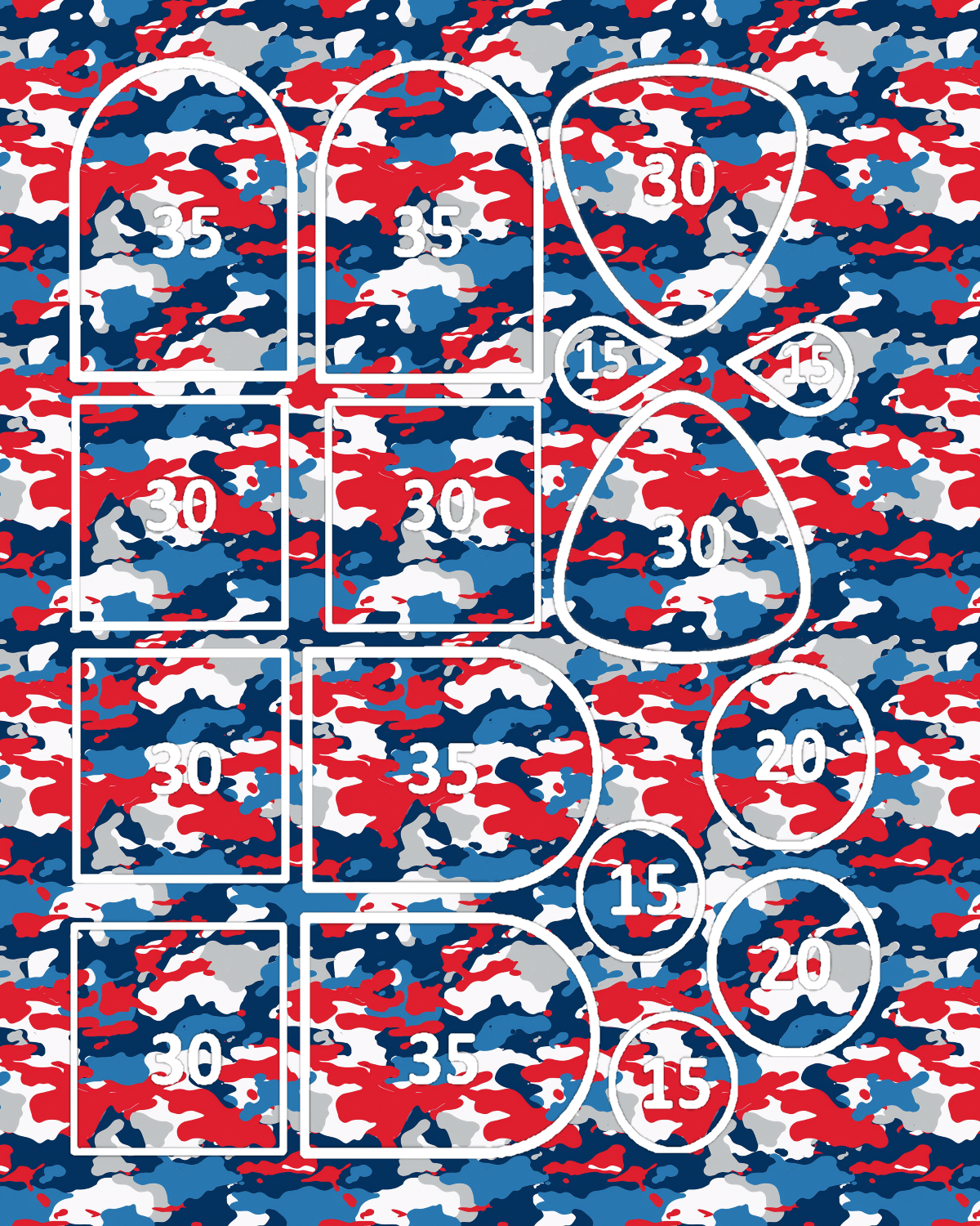 Patriotic Camo clay transfer sheet E983