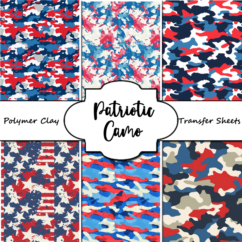 Patriotic Camo clay transfer sheet E983