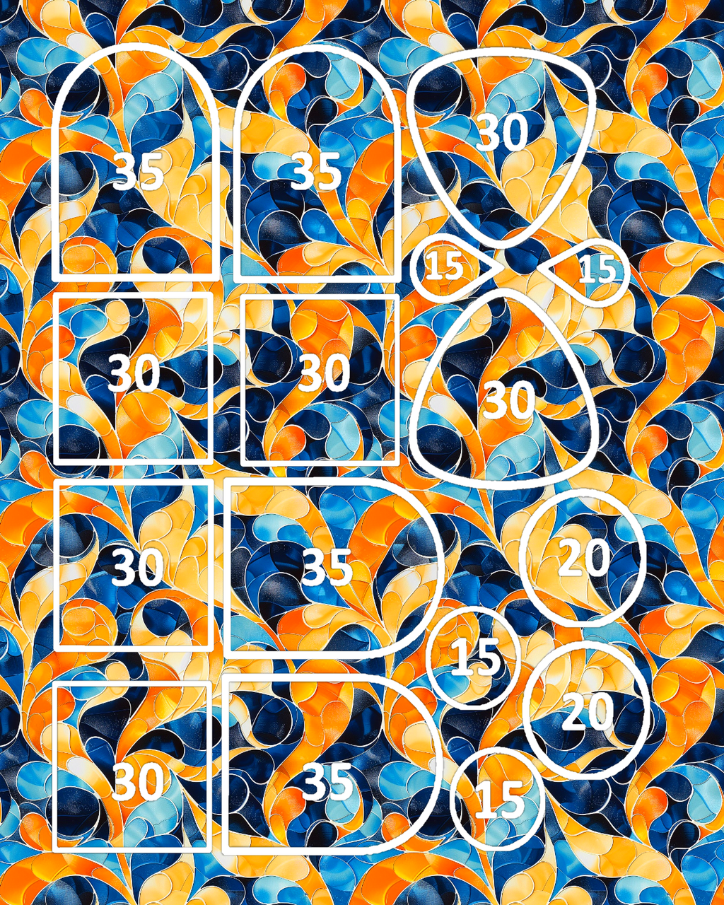 Cobalt and Amber clay transfer sheetS E984