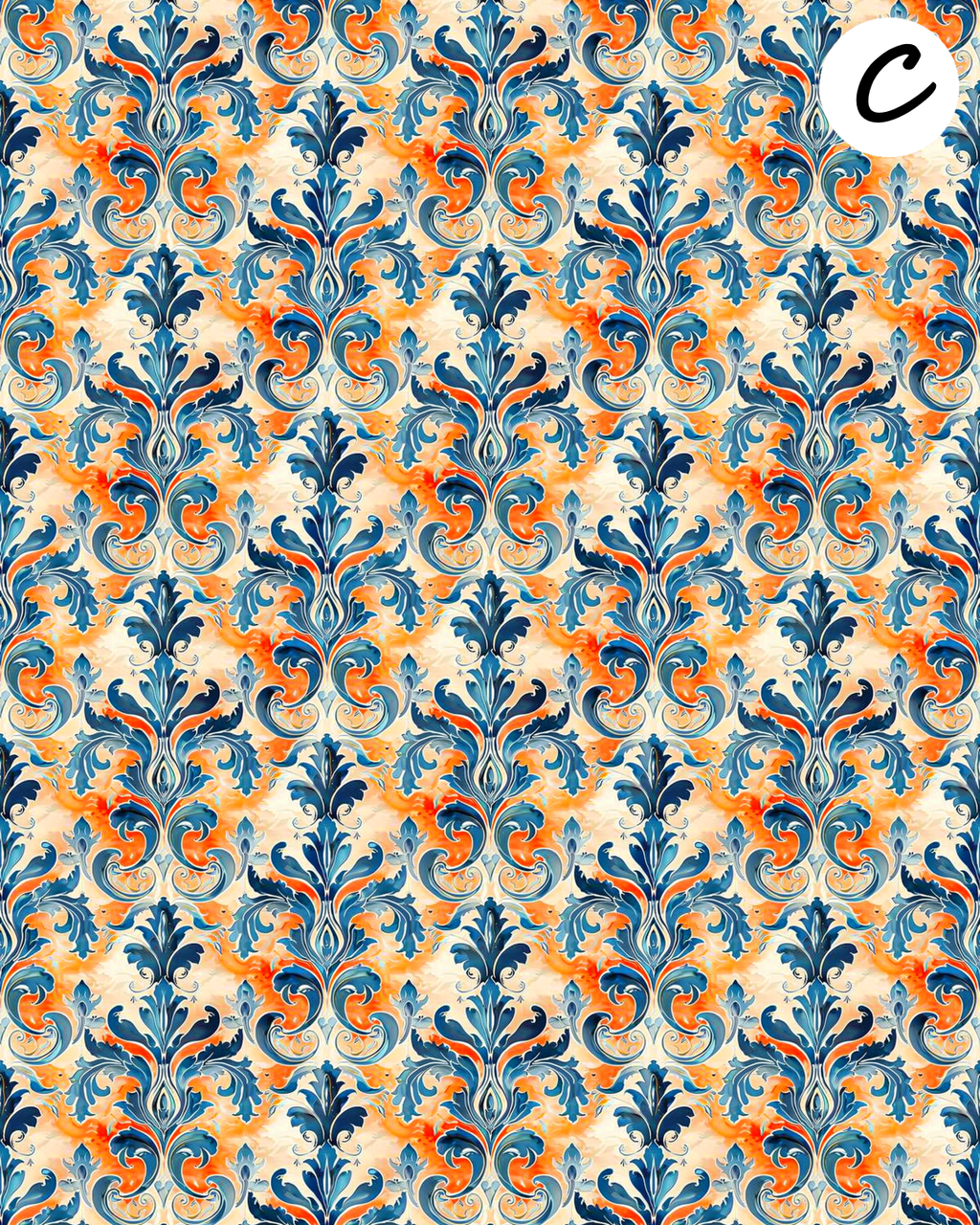 Cobalt and Amber clay transfer sheetS E984