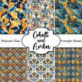 Cobalt and Amber clay transfer sheetS E984