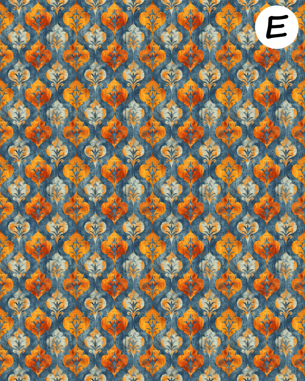 Cobalt and Amber clay transfer sheetS E984