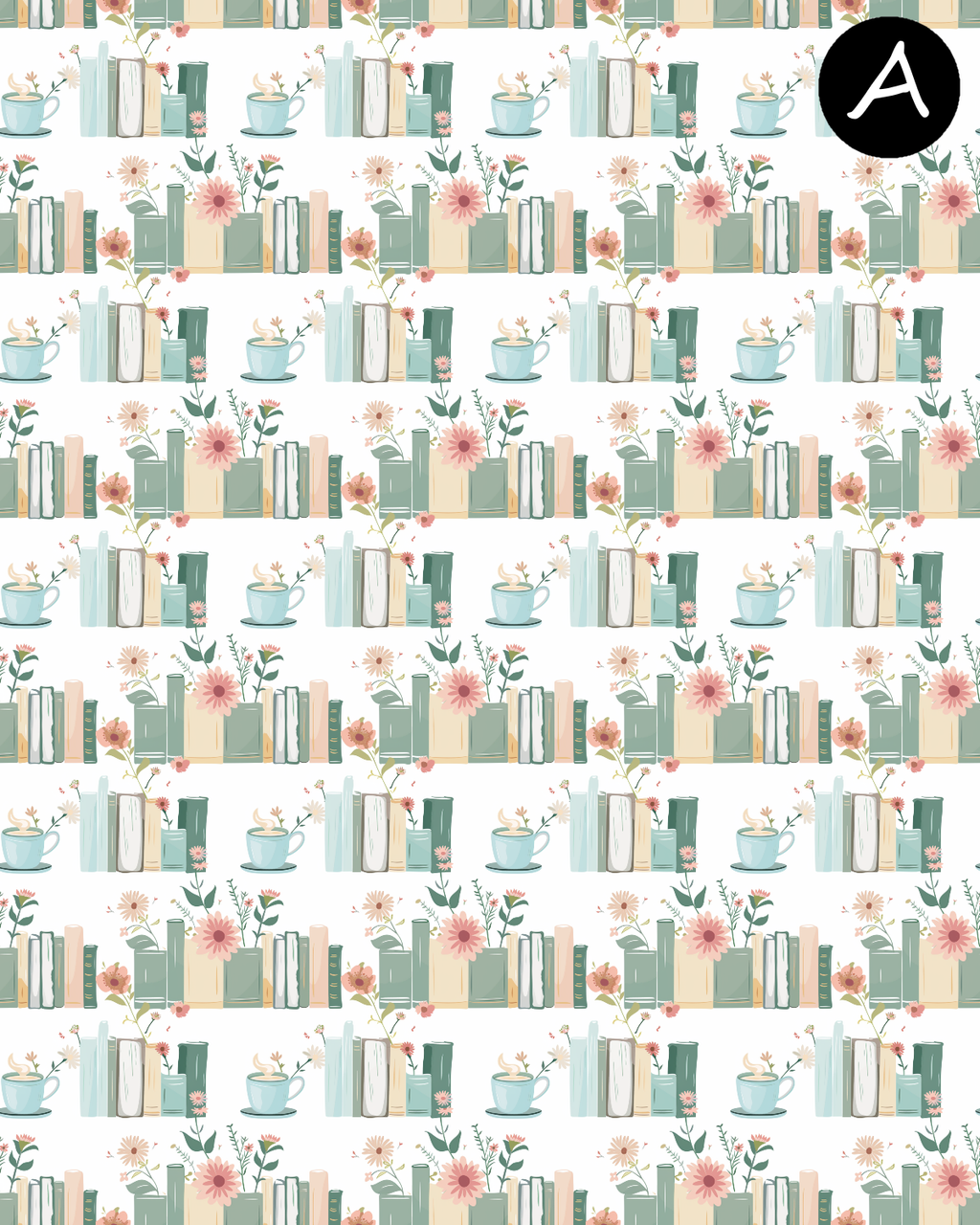 Botanical Bookstack clay transfer sheets E985