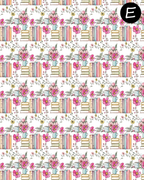 Botanical Bookstack clay transfer sheets E985