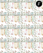 Botanical Bookstack clay transfer sheets E985