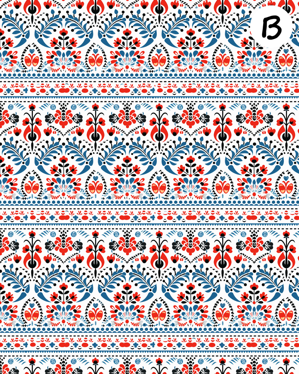 Nordic Folk Art clay transfer sheets E986