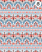 Nordic Folk Art clay transfer sheets E986