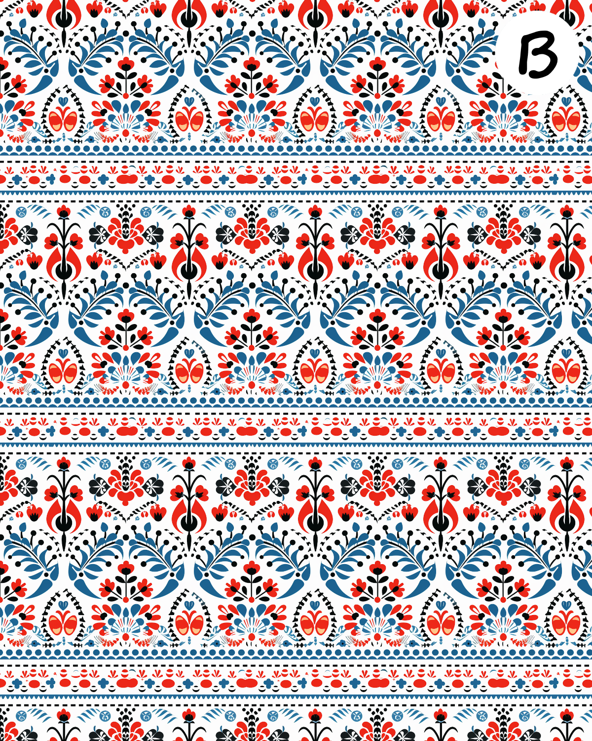 Nordic Folk Art clay transfer sheets E986