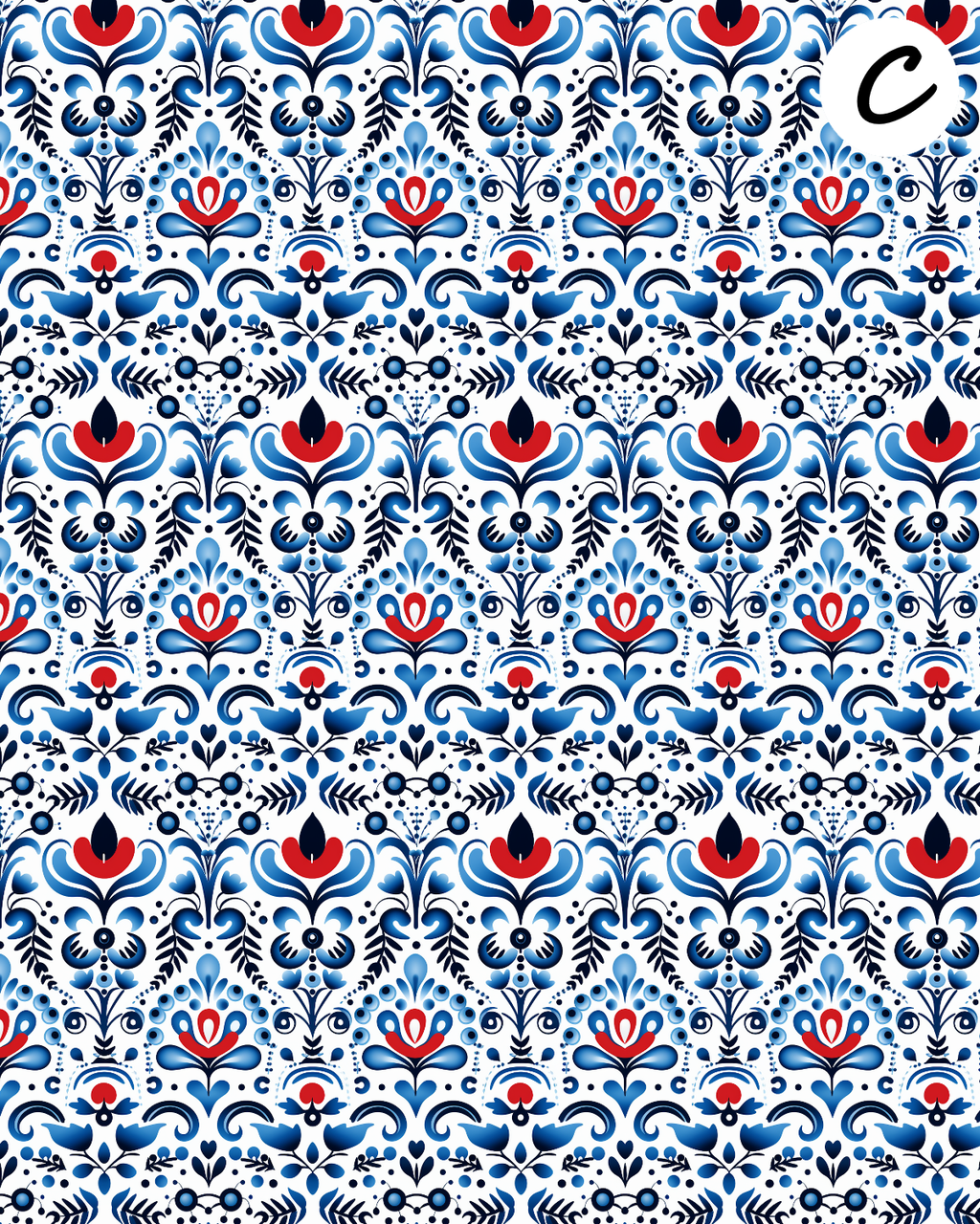 Nordic Folk Art clay transfer sheets E986