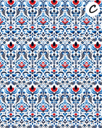 Nordic Folk Art clay transfer sheets E986