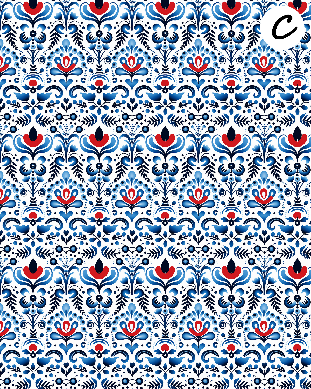 Nordic Folk Art clay transfer sheets E986