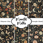 MOONLIT MOTHS clay transfer sheets E992