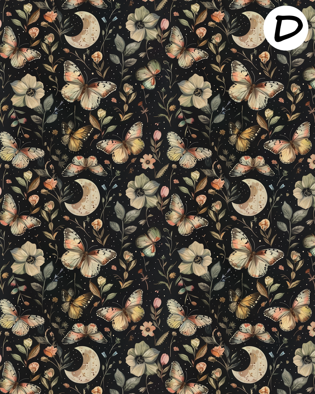 MOONLIT MOTHS clay transfer sheets E992
