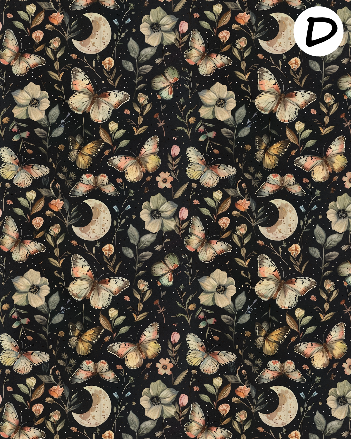 MOONLIT MOTHS clay transfer sheets E992