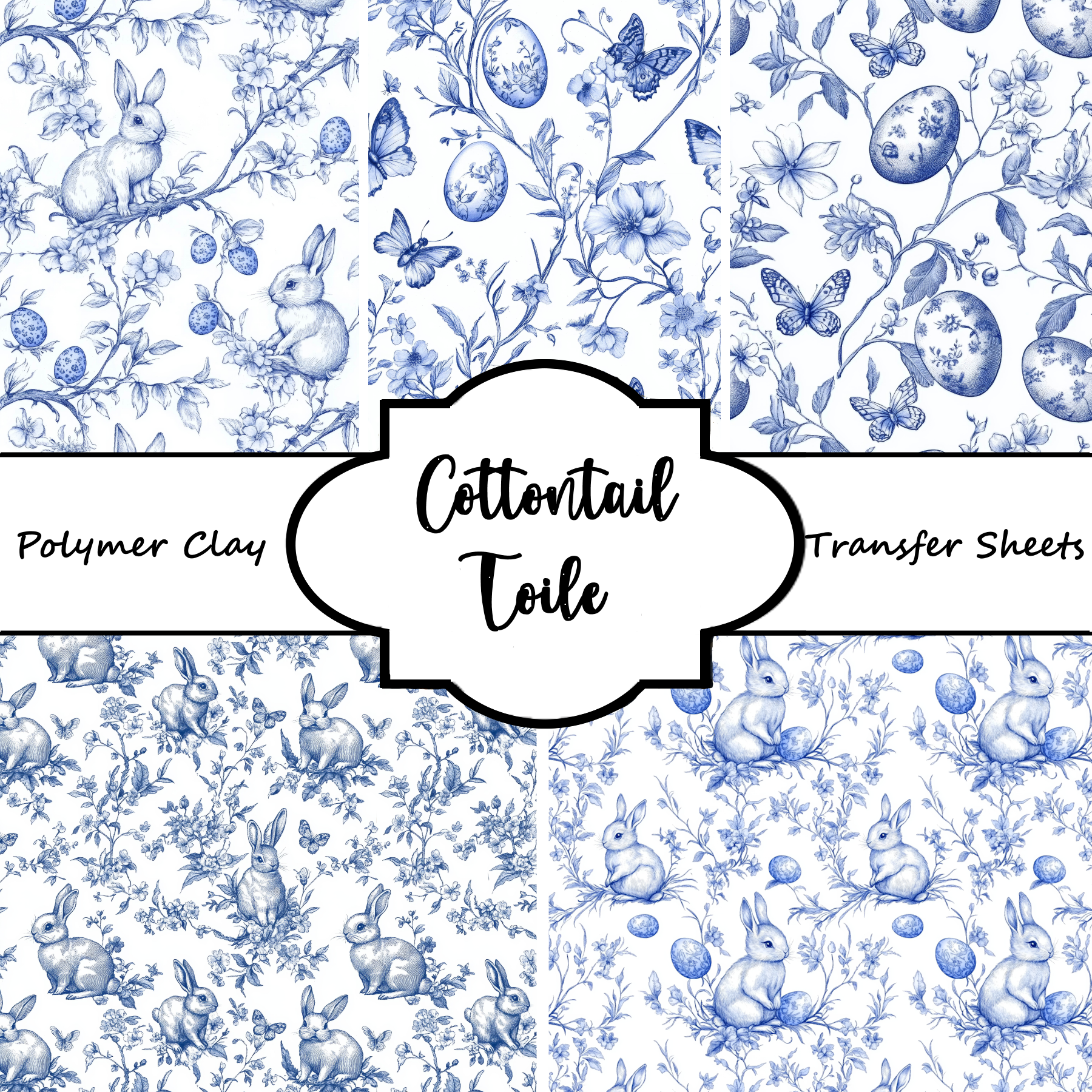 COTTONTAIL TOILE clay transfer sheets E994