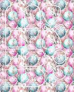 EGGS and COTTONTAILS clay transfer sheets E995