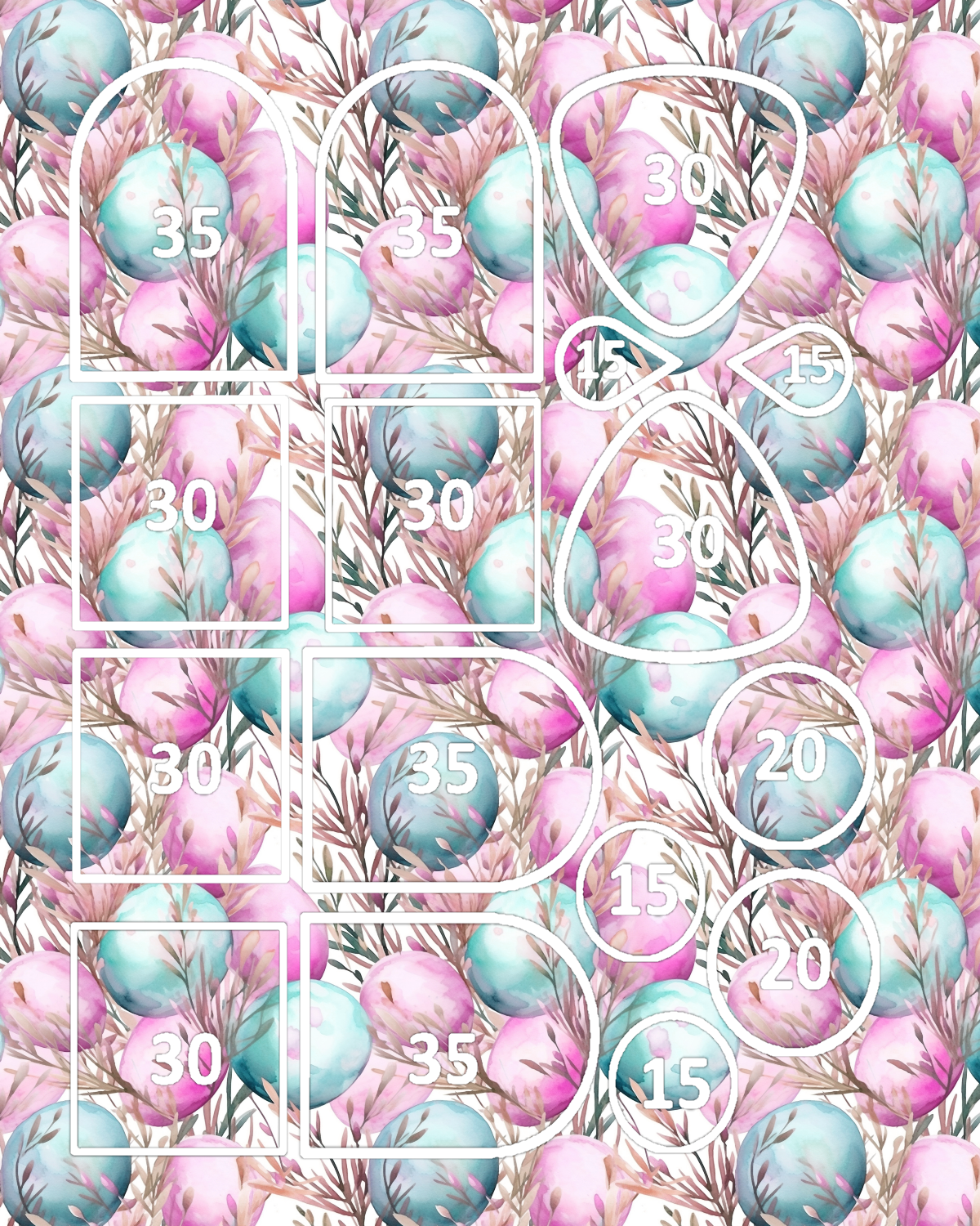 EGGS and COTTONTAILS clay transfer sheets E995