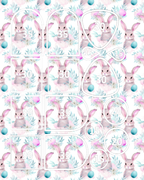 EGGS and COTTONTAILS clay transfer sheets E995