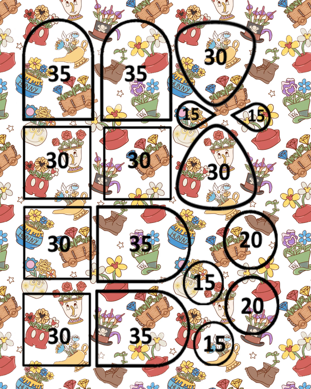Epcot Flower and Garden clay transfer sheets E997