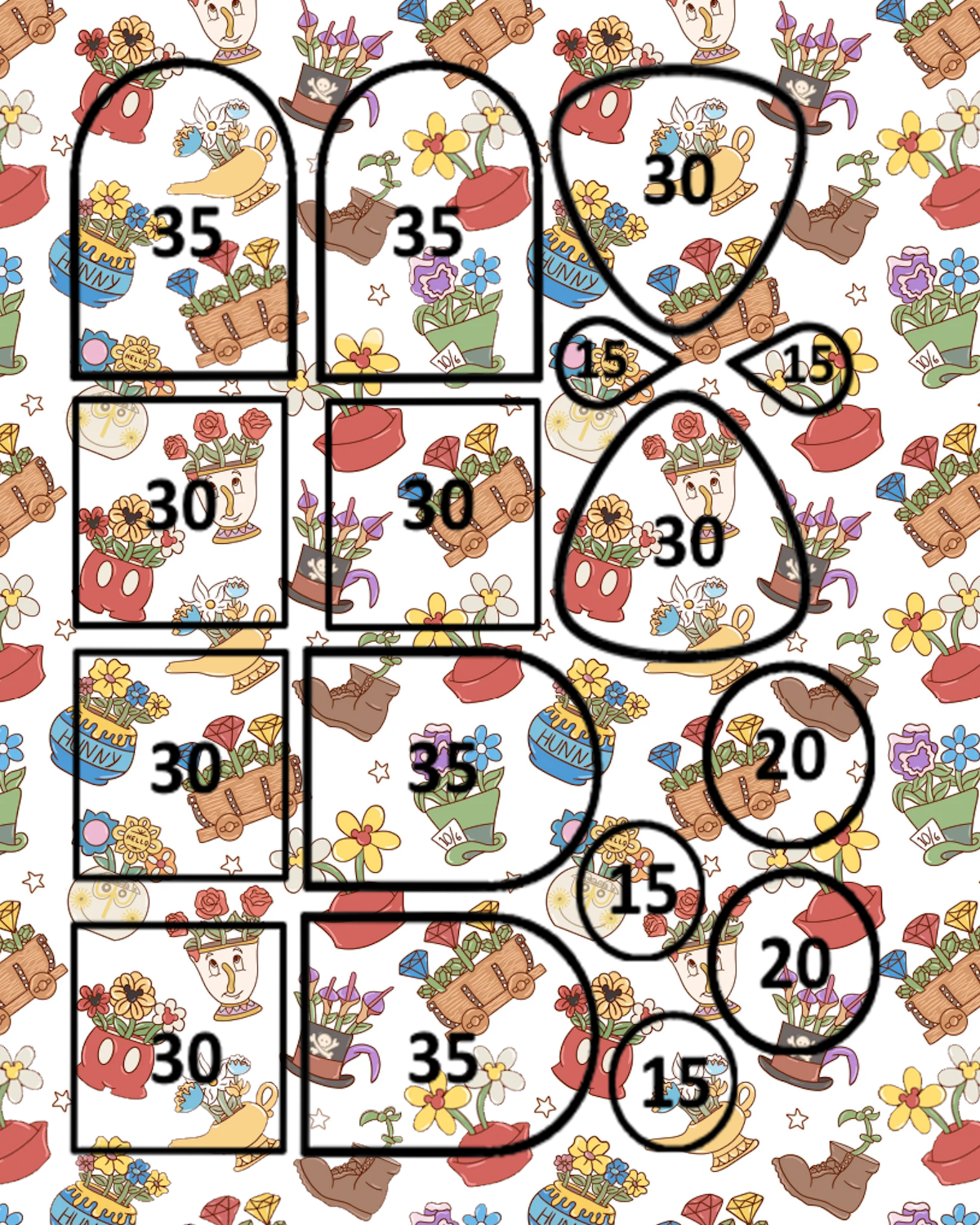 Epcot Flower and Garden clay transfer sheets E997