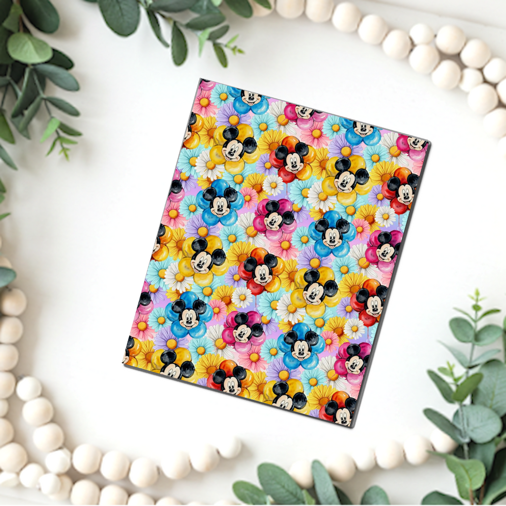 Mouse Ears Flowers clay transfer sheets E998