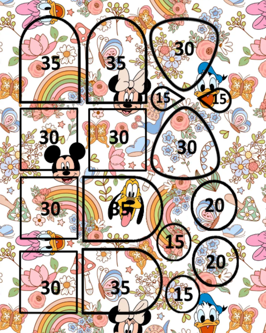 Mouse Ears and Rainbows clay transfer sheets F100