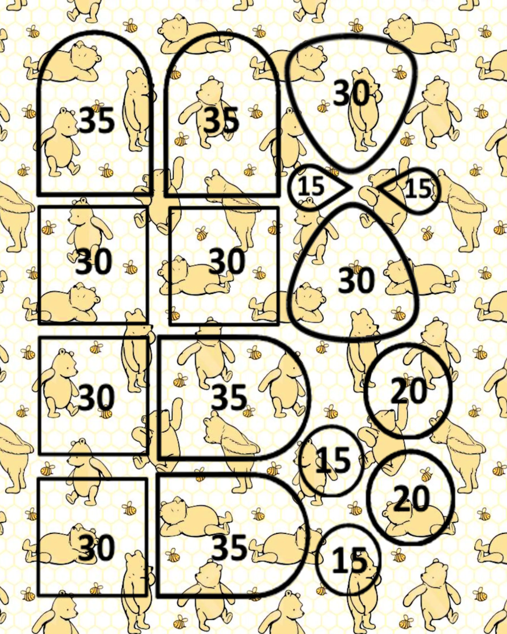 HONEY BEAR clay transfer sheets F102