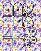 PANSIES clay transfer sheets F105