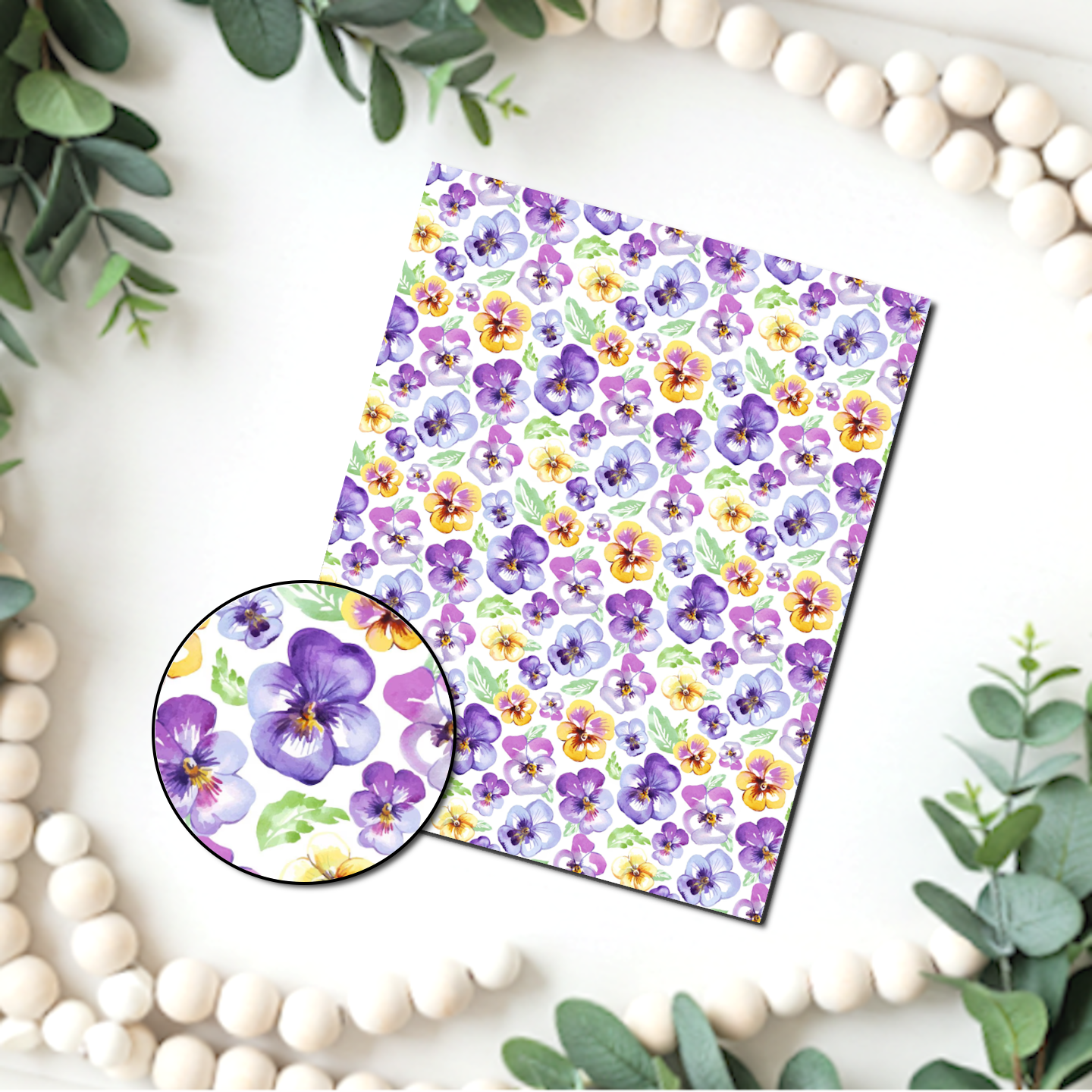 PANSIES clay transfer sheets F105