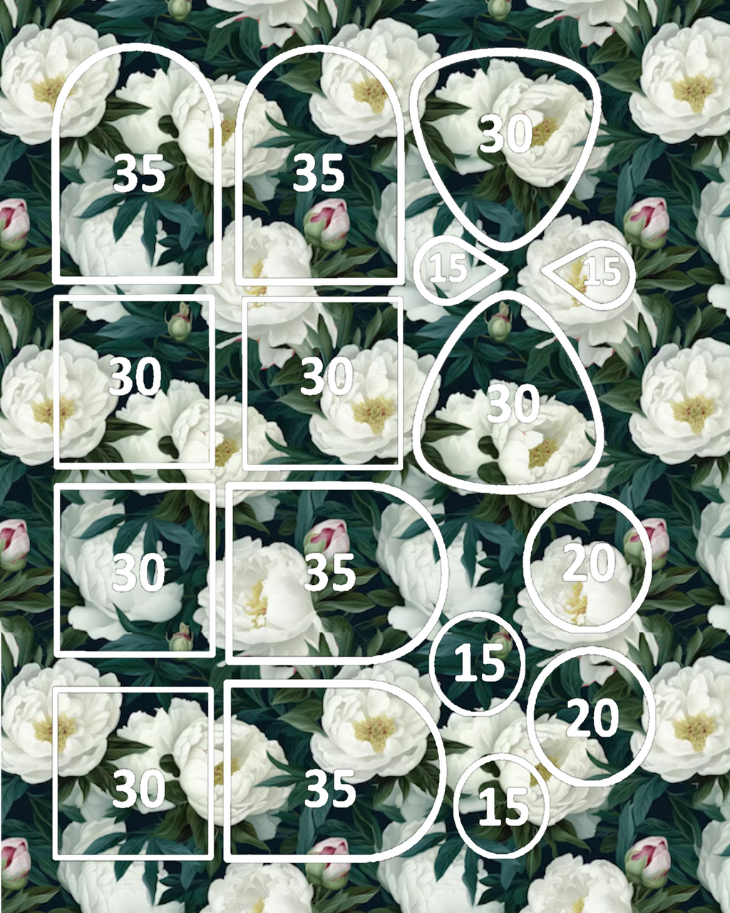 PEONIES clay transfer sheets F108