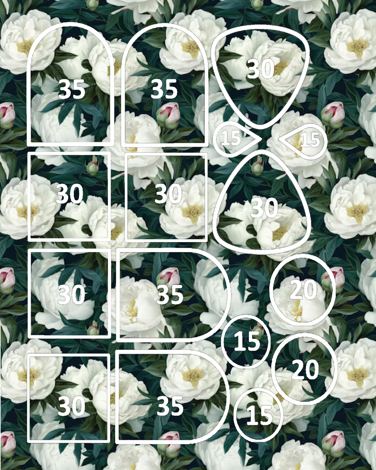 PEONIES clay transfer sheets F108