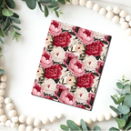 Peonies Water Transfer Sheet for Polymer Clay | F109 | Red Pink White Floral