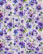 Pansies & Violas Water Transfer Sheet for Polymer Clay | F112 | Purple Blue Floral