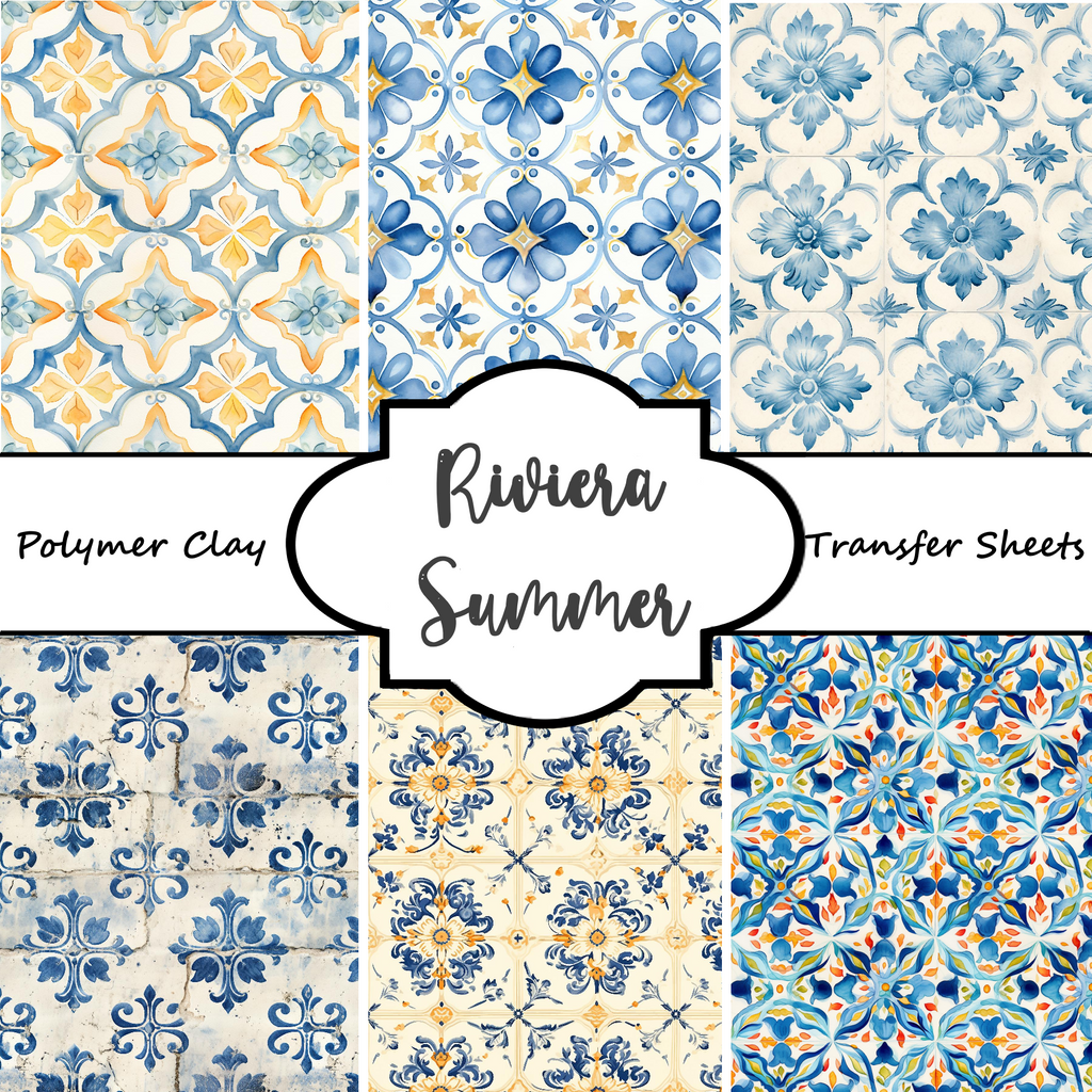 RIVIERA SUMMER clay transfer sheets F114 / Mediterranean Collection