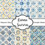 RIVIERA SUMMER clay transfer sheets F114 / Mediterranean Collection