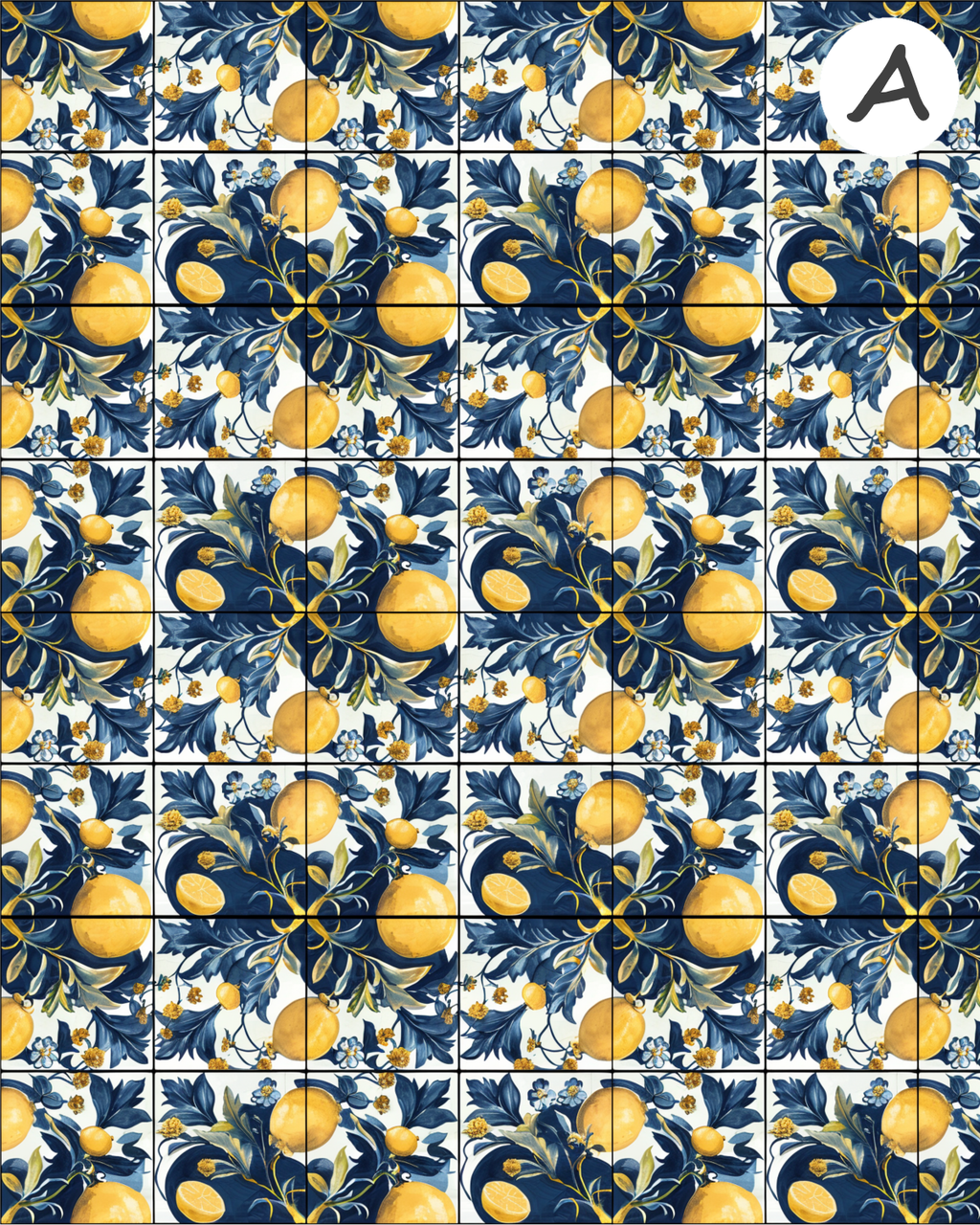 Santorini Citrus Polymer Clay Transfer Sheets F165 | Mediterranean Lemon Collection