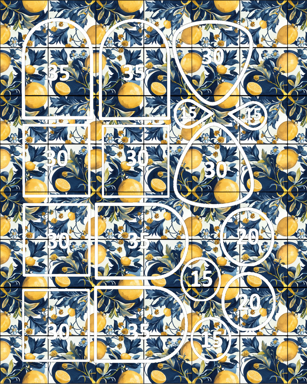 Santorini Citrus Polymer Clay Transfer Sheets F165 | Mediterranean Lemon Collection