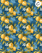 Santorini Citrus Polymer Clay Transfer Sheets F165 | Mediterranean Lemon Collection