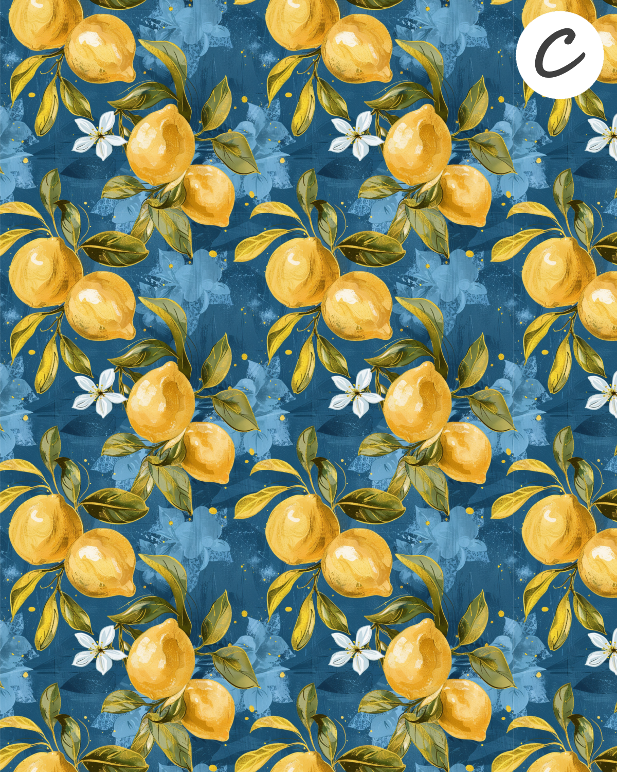 Santorini Citrus Polymer Clay Transfer Sheets F165 | Mediterranean Lemon Collection