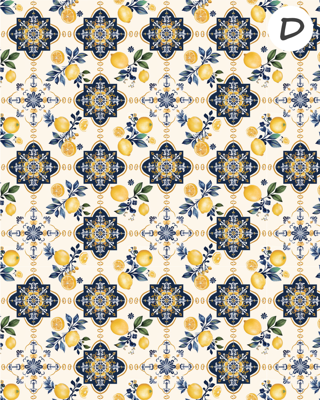 Santorini Citrus Polymer Clay Transfer Sheets F165 | Mediterranean Lemon Collection