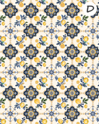 Santorini Citrus Polymer Clay Transfer Sheets F165 | Mediterranean Lemon Collection