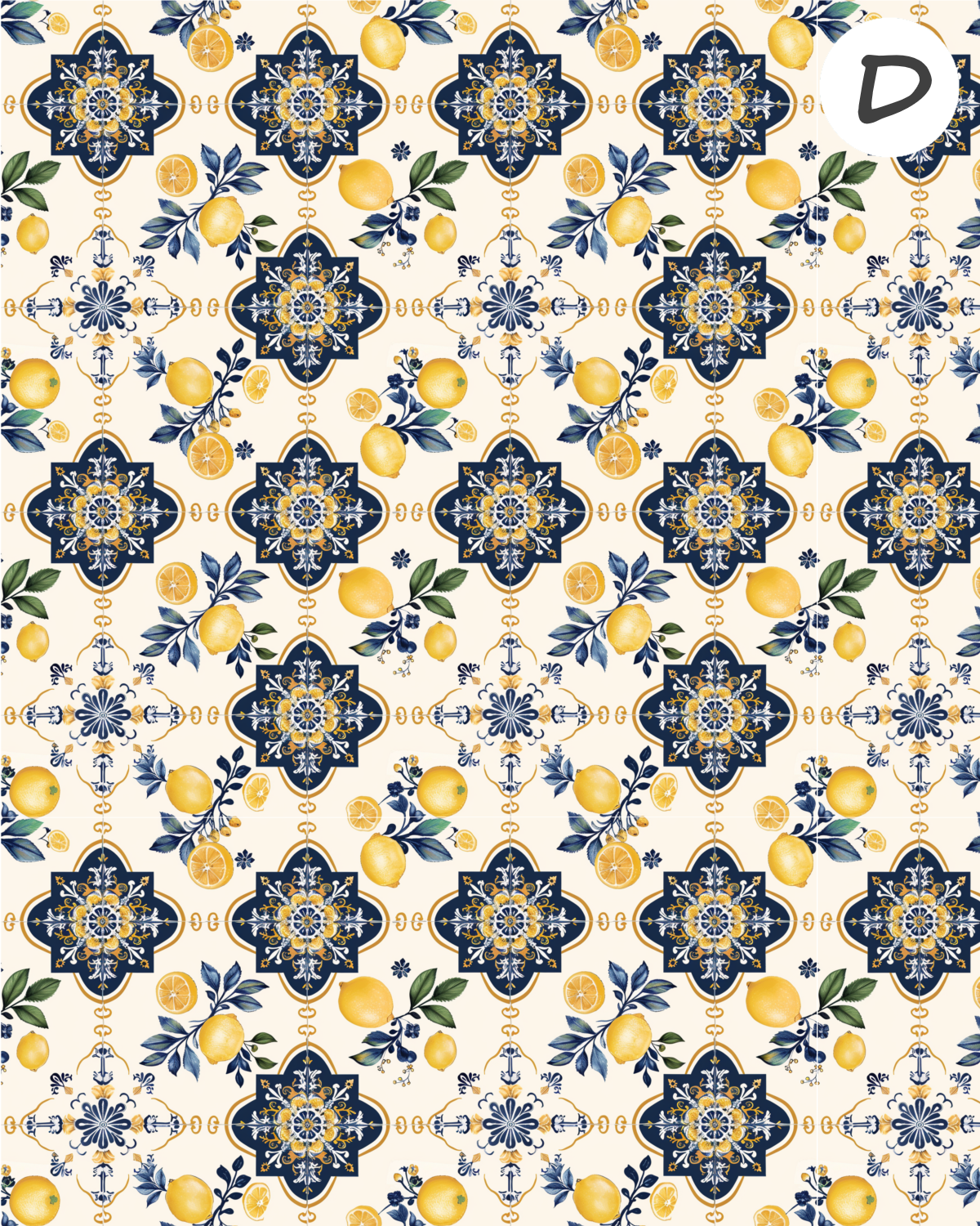 Santorini Citrus Polymer Clay Transfer Sheets F165 | Mediterranean Lemon Collection