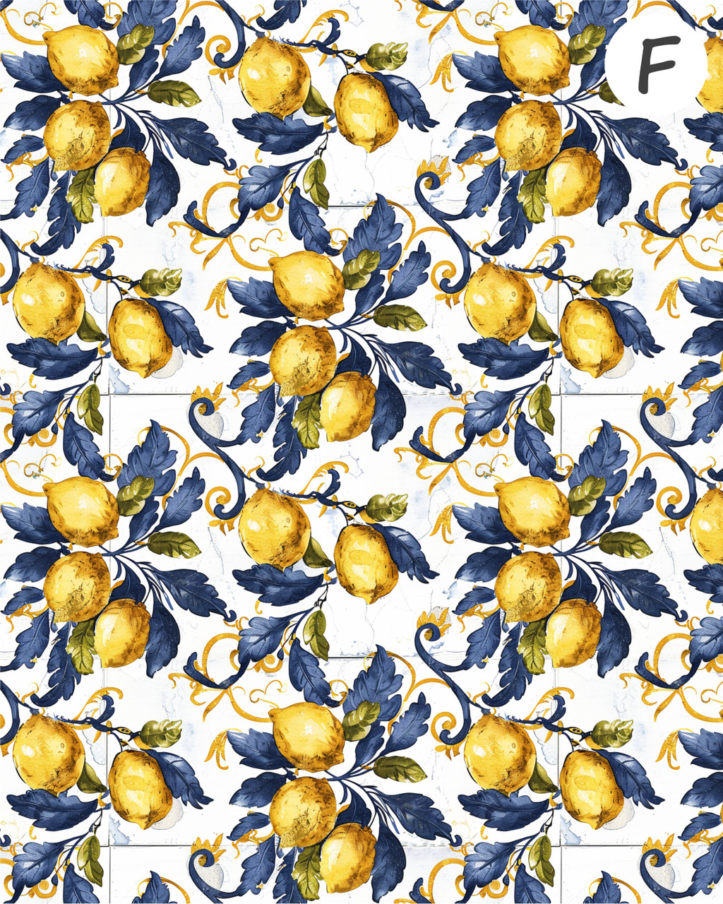 Santorini Citrus Polymer Clay Transfer Sheets F165 | Mediterranean Lemon Collection