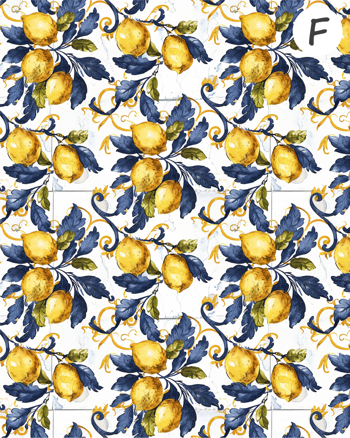 Santorini Citrus Polymer Clay Transfer Sheets F165 | Mediterranean Lemon Collection