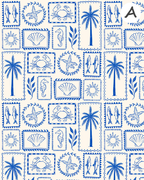 Seaside Sketches Polymer Clay Transfer Sheets | Block Stamp Style Ocean Designs F166
